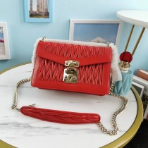 Miu Miu Miu Confidential Matelassé Nappa Leather Bag 5BD083 Red