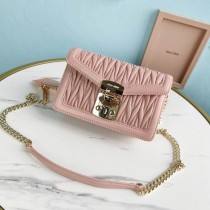 Miu Miu Miu Confidential Matelassé Nappa Leather Bag Pink