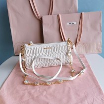 Miu Miu Nappa Crystal Mini Shoulder Bag White