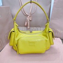 Miu Miu Nappa Leather Pocket Bag Citron Yellow