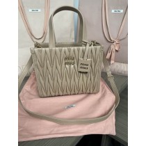 Miu Miu Nappa Leather Tote 5BG263 Taupe