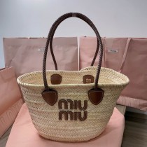 Miu Miu Palmetto Tote Bag Beige
