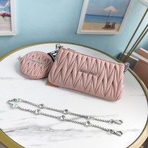 Miu Miu Shine Matelassé Shoulder Bag Pink
