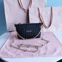 Miu Miu Spirit Matelassé Leather Mini Bag Black