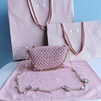 Miu Miu Spirit Matelassé Leather Mini Bag Pink