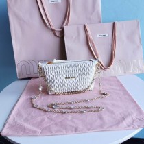 Miu Miu Spirit Matelassé Leather Mini Bag White