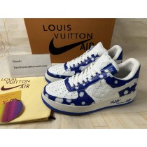 Nike Air Force 1 X Louis Vuitton Unisex Sneaker White Blue