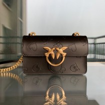 Pinko Logo Embossed Love Bag Black