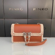 Pinko Medium Love Classic Icon Stitched Bag Brown