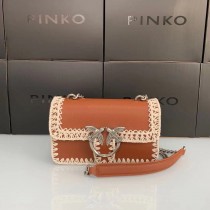 Pinko Small Love Classic Icon Stitched Bag Brown