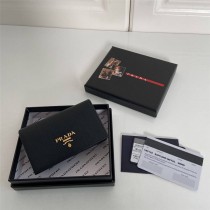 Prada 1mc122 Leather Credit Card Holder In Black