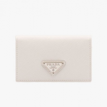 Prada 1mc122 Leather Credit Card Holder In White