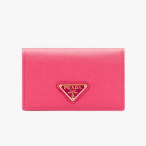 Prada 1mc122 Saffiano Leather Credit Card Holder In Rose