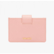 Prada 1mc211 Leather Credit Card Holder In Pink