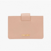 Prada 1mc211 Saffiano Leather Credit Card Holder In Apricot