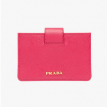 Prada 1mc211 Saffiano Leather Credit Card Holder In Rose