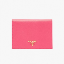 Prada 1mv412 Saffiano Leather Passport Holder In Rose