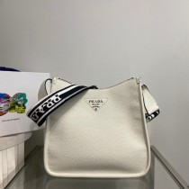 Prada Leather Hobo Bag 1BC073 White
