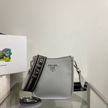 Prada Leather Mini Shoulder Bag Grey