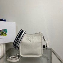 Prada Leather Mini Shoulder Bag White
