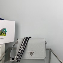Prada Leather Shoulder Bag 1BD314 Grey