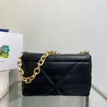Prada Padded Nappa Leather Shoulder Bag Black 1BD306