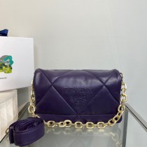 Prada Padded Nappa Leather Shoulder Bag Purple 1BD306