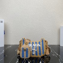 Prada Re-edition 2005 Raffia Bag 1BH204 Blue