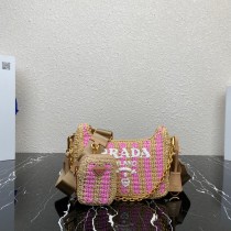 Prada Re-edition 2005 Raffia Bag 1BH204 Pink