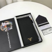 Prada Saffiano Leather Long Card Holder 1M1213 Black