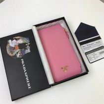 Prada Saffiano Leather Long Card Holder 1M1213 PInk