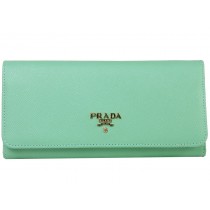 Prada Saffiano Leather Wallet Green