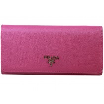 Prada Saffiano Leather Wallet Hot Pink