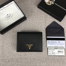 Prada Small Saffiano Leather Wallet 1MV204 Black