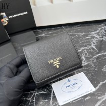 Prada Small Saffiano Leather Wallet Black