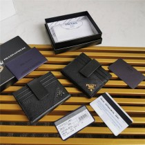 Prada Vitello Grain Leather Card Holder 2MC049 Black
