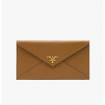Prada Vitello Move Leather Long Envelope Holder 1MF175 Brown