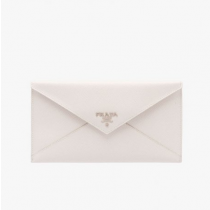 Prada Vitello Move Leather Long Envelope Holder 1MF175 White