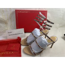 Rene Caovilla Cleo Crystal Ankle Strap Sandal Multicolor
