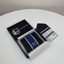 Prada Saffiano Leather Card Holder 2MC063 Black Blue