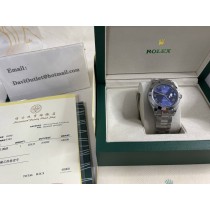 Rolex Datejust 41mm Men Watch Blue Roman Dial Oyster Bracelet Stainless Steel