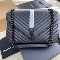 Saint Laurent College Large Shoulder Bag All Black