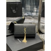 Saint Laurent Kate Chain Bag Caviar Leather Black Gold Hardware
