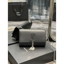 Saint Laurent Kate Chain Bag Smooth Leather Black Silver Hardware