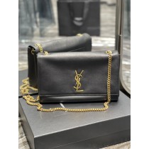 Saint Laurent Kate Reversible Chain Bag Suede and Smooth Leather Black