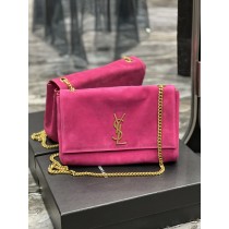 Saint Laurent Kate Reversible Chain Bag Suede and Smooth Leather Pink
