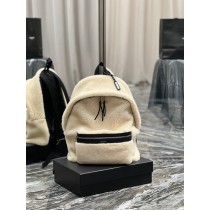 Saint Laurent Large City Backpack Lambswool White