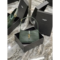 Saint Laurent Le 5 À 7 Bag Crocodile-Embossed Leather Green