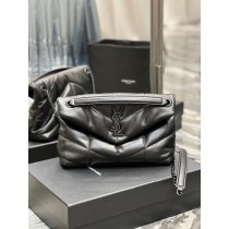Saint Laurent Puffer Small Chain Bag Quilted Lambskin All Black 