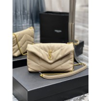 Saint Laurent Puffer Small Shoulder Bag Apricot